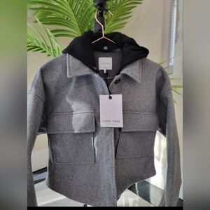 Love Tree Charcoal Jacket with Black Hood